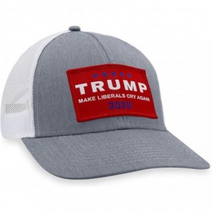 Baseball Caps Make Liberals Cry Again Hat - Trump 2020 Trucker Hat Baseball Cap Snapback Hat - Grey/White - CU195OKC8RH $35.69