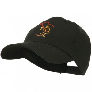 Baseball Caps Fly Fishing Man Outline Embroidered Cap - Black - CV11GI6AR3L $45.28