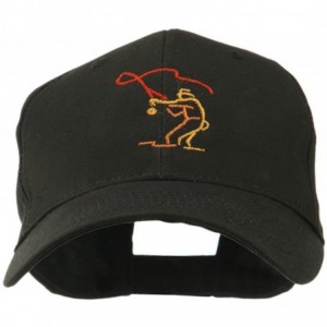 Baseball Caps Fly Fishing Man Outline Embroidered Cap - Black - CV11GI6AR3L $19.40