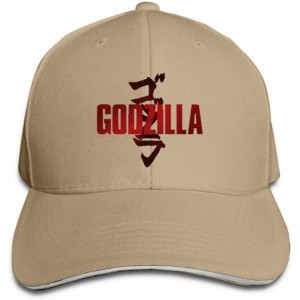Baseball Caps Adult Unisex Fashion Godzilla Adjustable Sandwich Baseball Hats for Mens&Women - Natural - CF18YMKWZGL $49.03