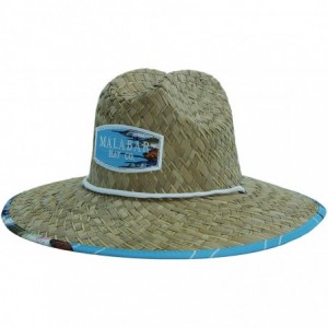 Sun Hats Men's Straw Hat with Fabric Pattern Print Lifeguard Hat- Beach- Gardening- Pool- and Outdoors - School of Fishes - C...