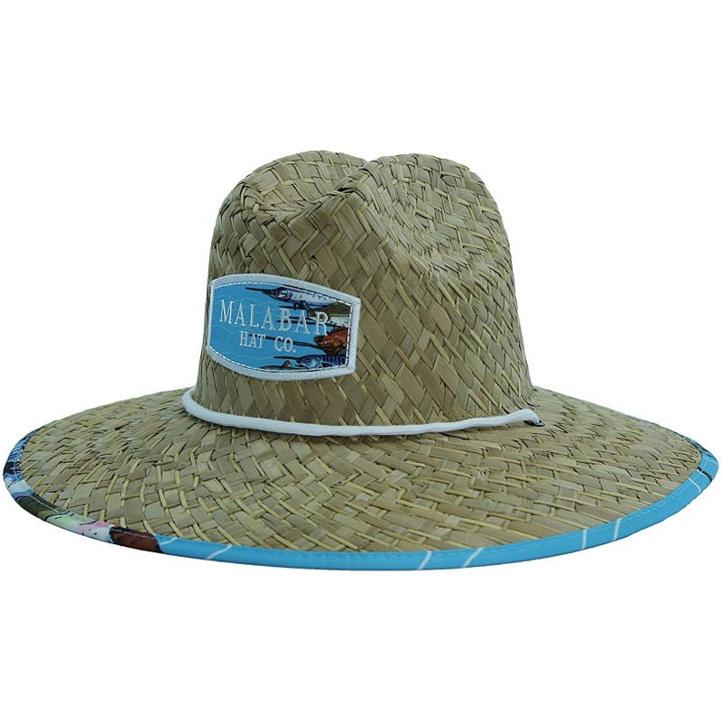 Men's Straw Hat with Fabric Pattern Print Lifeguard Hat- Beach ...