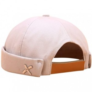 Skullies & Beanies Fashion Docker Leon Harbour Mechanic Hat Watch Cap Breathable Retro Brimless Beanie Hat Unisex - Beige - C...