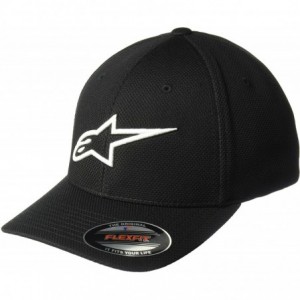 Baseball Caps Men's Logo Flexfit Mock Mesh Hat Curved Bill - Ageless Mock Mesh Hat Black/White - C418H50AMRN $63.07