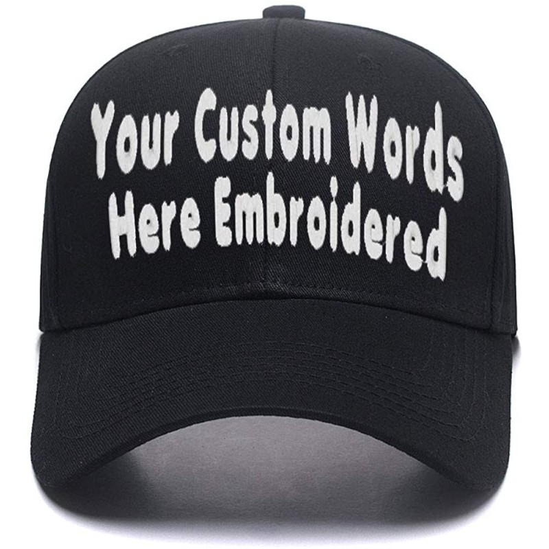 Baseball Caps Custom Embroidered Baseball Hat Personalized Adjustable Cowboy Cap Add Your Text - Black1 - C118H48W6W5 $37.26