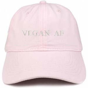 Baseball Caps Vegan Af Embroidered Soft Crown 100% Brushed Cotton Cap - Lt-pink - CT12N35VPFN $20.32