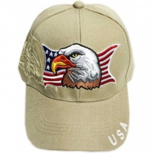 Baseball Caps Patriotic USA American Flag Print Baseball Cap Embroidered - Khaki - CQ11WDGCQ0D $29.19