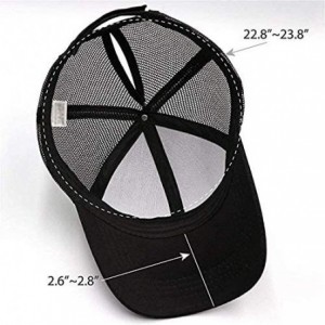 Baseball Caps High Ponytail Baseball Hats for Women-Sun Messy High Bun Hat Adjustable and Mesh Trucker Baseball Cap - Black-r...