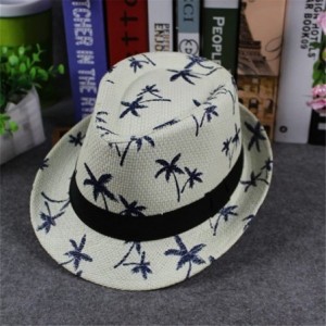 Sun Hats 2020 Unisex Top Gangster Cap Beach Sun Straw Hat Band Sunhat Outdoor Cap - White 1 - CI196M9E37W $9.11