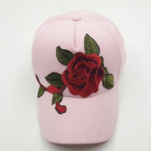 Skullies & Beanies Unisex Baseball Cap with Flower Embroidery Adjustable Leisure Casual Snapback Hat - Pink - C4183KD2NAC $10.59