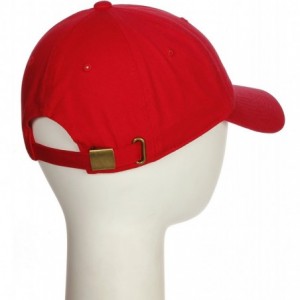 Baseball Caps Customized Letter Intial Baseball Hat A to Z Team Colors- Red Cap White Black - Letter D - C418ET5S5SH $14.03
