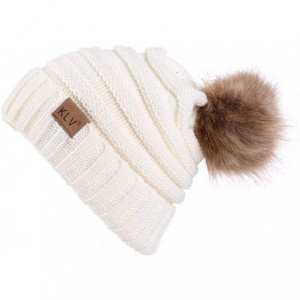 Skullies & Beanies Wool Hats for Women Winter Womens Slouchy Beanie Hat Knit Warm Snow Ski Skull Cap - White - CO18L9W5GSA $1...
