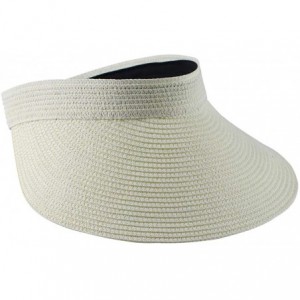 Visors Clip On Visor Womens Summer Sun Beach Hat UV Protection Sports Outdoor Wide Brim - Beige - CU194QSCUQL $31.58