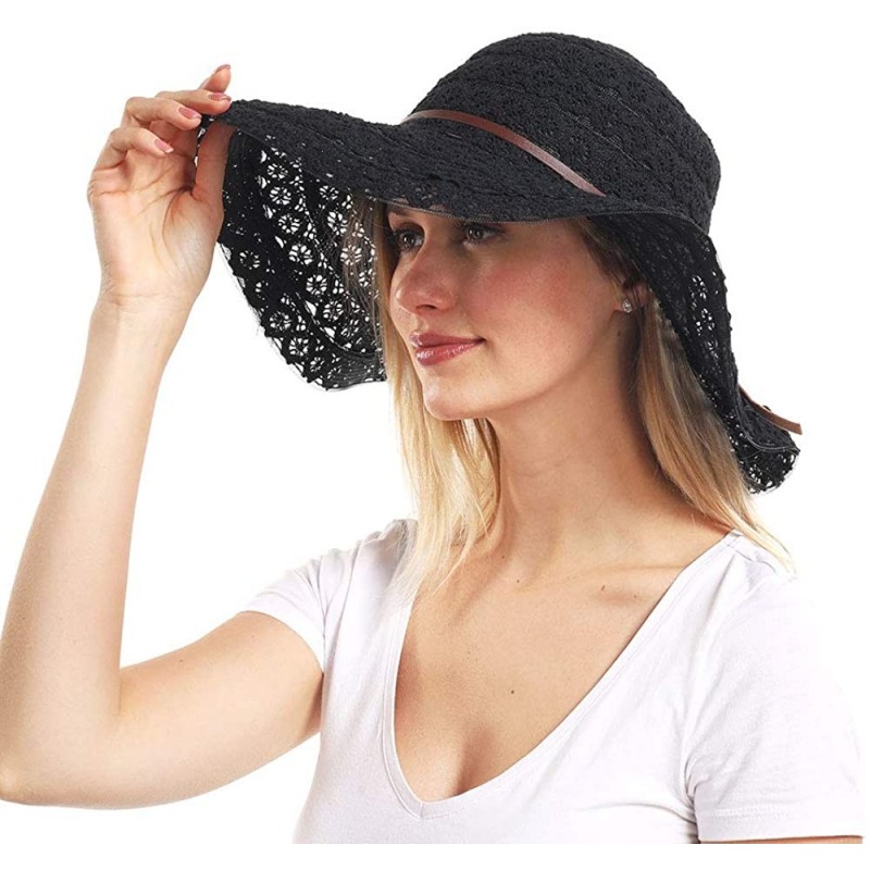 Sun Hats Womens Beach Sun Straw Hat- Floppy Beach hat & Wide Brim Braided Sun Hat - UPF 50+ Maximum Sun Protection - CL194K79...