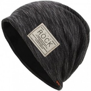 Skullies & Beanies Cotton Beanies for Women Striped Warm Winter Beanie Headwraps Slouchy Hat Sport (Black) - C218I30WWRA $17.37