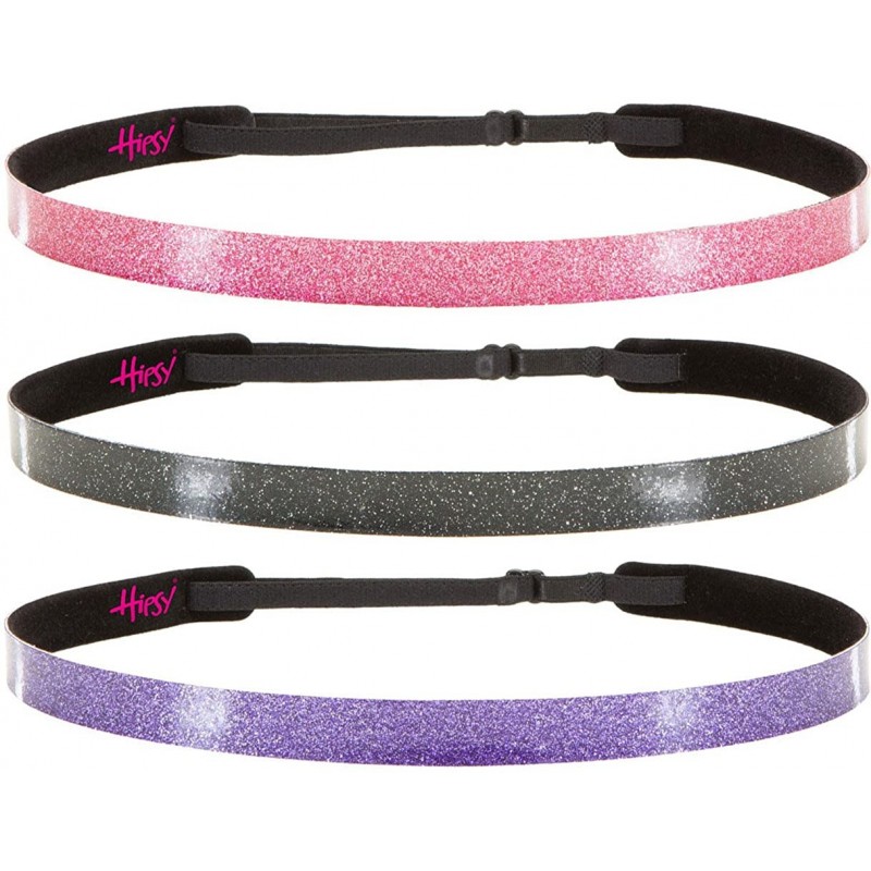 Headbands Adjustable NO SLIP Smooth Glitter Hairband Headbands for Women & Girls Multi Packs - Skinny Purple/Black/Pink 3pk -...