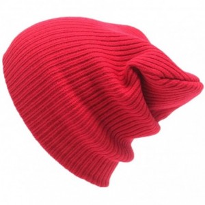 Skullies & Beanies Men's Womens Beanie Knit Ski Cap Hip-Hop Winter Warm Unisex Wool Hat - Red - CP1868H4UKL $19.08