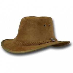 Fedoras Adventurer Fedora Leather Hat - 1095BL / 1095HI / 1095RB / 1095LM - Hickory - C311GDBM5KZ $91.33