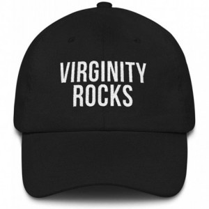Baseball Caps Virginity Rocks Dad hat - Black - CX18WMDZ46U $22.48