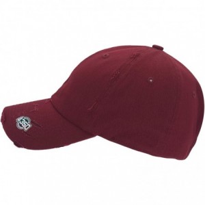 Baseball Caps Dad Hat Baseball Cap Adjustable Distressed Vintage Washed Polo Style Cotton Headwear - Burgundy - CI18XWGWQSL $...