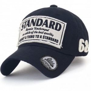 Baseball Caps Washed Cotton Patch Baseball Cap Standard Embroidery Casual Trucker Hat - Black - CL18C3TW32D $55.48