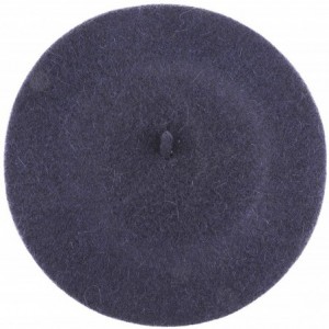 Berets Womens Classic Solid Color Knitted Wool French Beret - Navy Blue - CT187MXSRD6 $11.70