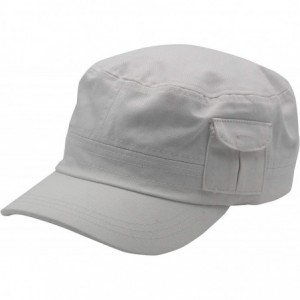 Baseball Caps Cadet Army Cap - Military Cotton Hat - White2 - C912GW5UVC5 $20.74