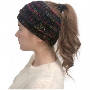 Cold Weather Headbands Womens Knit Confetti Cable Headband Crochet Twist Head Wrap Ear Warmer - Black - CL18YCNKN5G $20.64