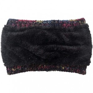 Cold Weather Headbands Womens Knit Confetti Cable Headband Crochet Twist Head Wrap Ear Warmer - Black - CL18YCNKN5G $20.15