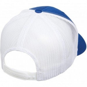 Baseball Caps Yupoong Retro Trucker Snapback Cap - Mesh Back- Adjustable Ballcap w/Hat Liner - Royal/White - CR18H2QMWO0 $30.25