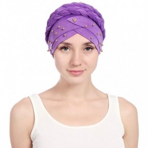 Skullies & Beanies Women Braid Head Wrap Long Hair Scarf Turban Pre-tie Headwear Chemo Hats - Coffee - CN18WE72KDQ $28.51