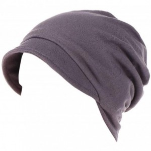 Skullies & Beanies Women Trendy Cotton Warm Windproof Chemotherapy Cap Muslim Hat Head Wrap Cap - Gray - CK18I8NI04I $21.42