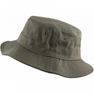 Bucket Hats 100% Cotton Canvas & Pigment Dyed Packable Summer Travel Bucket Hat - 1. Canvas - Olive - CR18DQ6Q5W8 $24.06