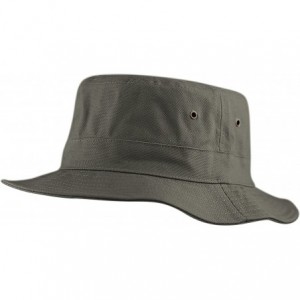 Bucket Hats 100% Cotton Canvas & Pigment Dyed Packable Summer Travel Bucket Hat - 1. Canvas - Olive - CR18DQ6Q5W8 $8.78