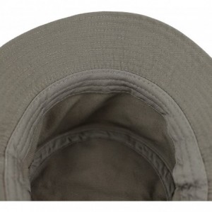 Bucket Hats 100% Cotton Canvas & Pigment Dyed Packable Summer Travel Bucket Hat - 1. Canvas - Olive - CR18DQ6Q5W8 $22.93