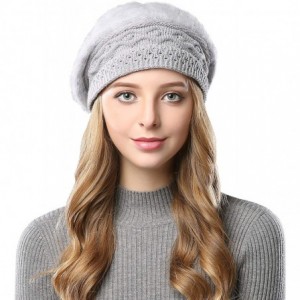 Berets Women Beret Hat French Wool Beret Beanie Cap Classic Solid Color Autumn Winter Hats - Gray - CY18Y64WN8A $29.52