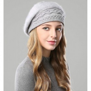 Berets Women Beret Hat French Wool Beret Beanie Cap Classic Solid Color Autumn Winter Hats - Gray - CY18Y64WN8A $15.50