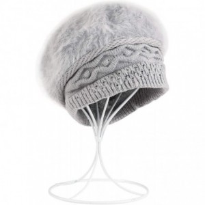Berets Women Beret Hat French Wool Beret Beanie Cap Classic Solid Color Autumn Winter Hats - Gray - CY18Y64WN8A $15.50