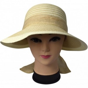 Sun Hats Womens Floppy Bow Knot Asymmetric Wide Brim Straw Sun Hat Beige - Beige - CD183OCK8S7 $24.14