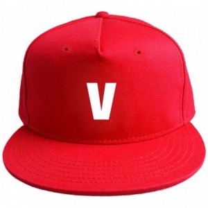 Baseball Caps Summer Sun Protective Hip Hop Flat Cap Kpop V BTS Baseball Hat - Red - CY18CNC6TOL $25.32