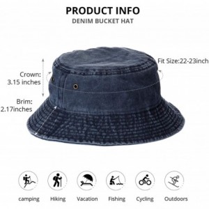 Bucket Hats 2 Pieces Washed Cotton Denim Bucket Hat Travel Packable Beach Sun Hat for Unisex - CQ193OMUR00 $33.38