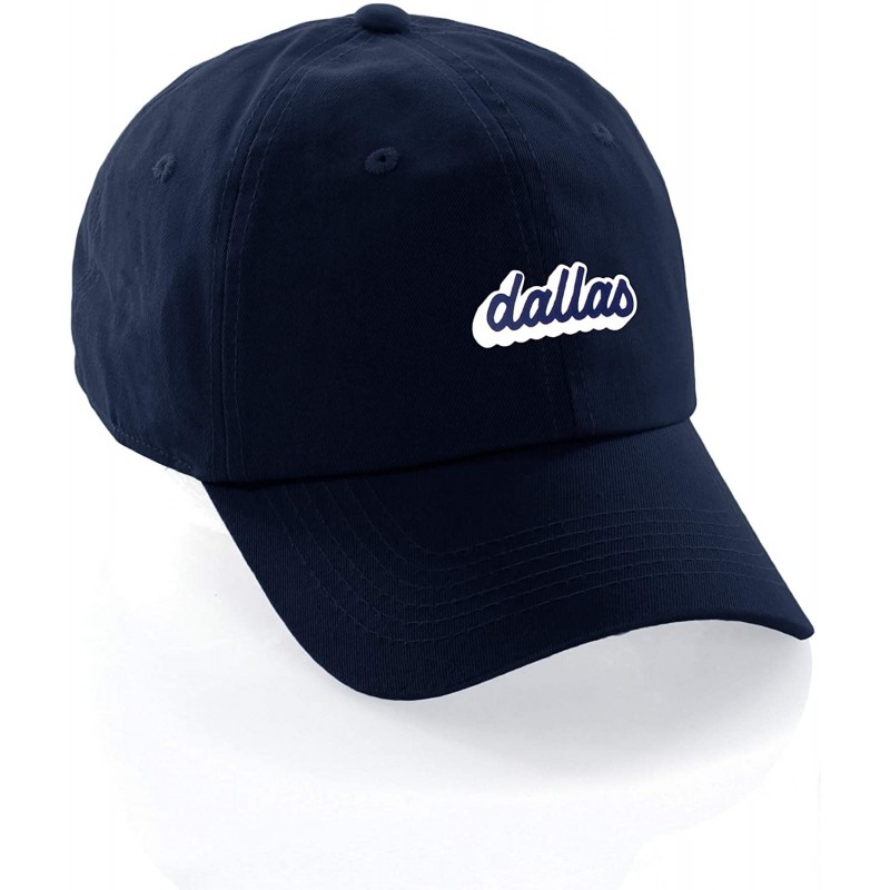 Baseball Caps Classic Unstructured USA Cities Baseball Dad Hat 3D Raised PVC Letters Cap - Dallas Navy - White Navy - CB18LCZ...