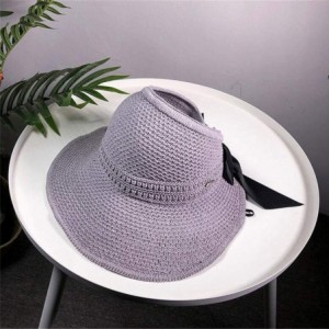 Sun Hats Womens Floppy Summer Sun Beach Hat UPF50 Foldable Wide Brim Straw Hat with Bowknot - D - CI18SER3MG3 $24.91