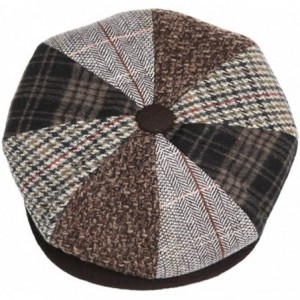 Newsboy Caps Men's Classic 8 Panel Wool Blend newsboy Snap Brim Collection Hat - 1910-multi - C1185G289AG $61.64