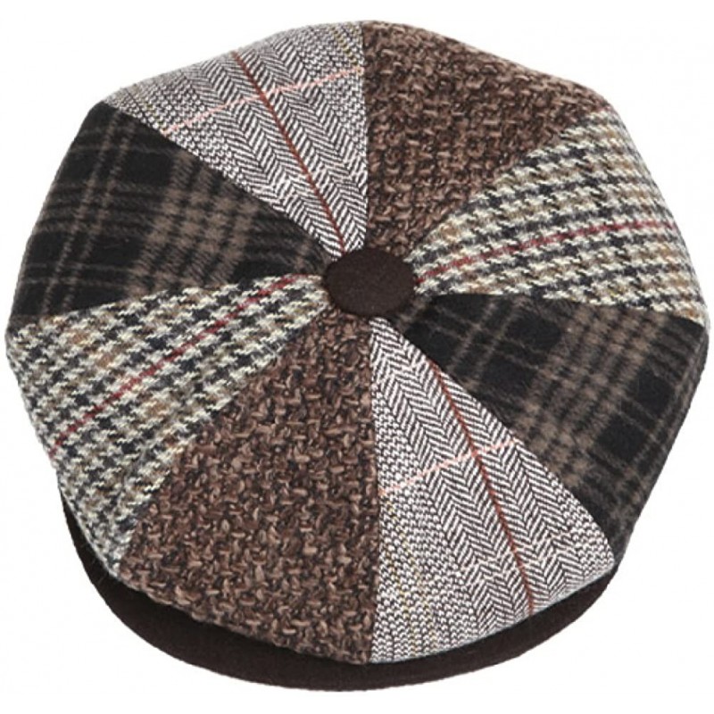 Newsboy Caps Men's Classic 8 Panel Wool Blend newsboy Snap Brim Collection Hat - 1910-multi - C1185G289AG $70.56