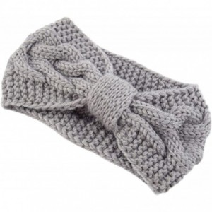 Cold Weather Headbands Crochet Turban Headband for Women Warm Bulky Crocheted Headwrap - 4 Pack Knot D - Gray- Green- Pink- N...