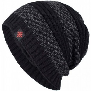 Skullies & Beanies Beanie Hat for Men Women Winter Warm Knit Slouchy Thick Skull Cap Casual Down Headgear Earmuffs Hat - CZ18...