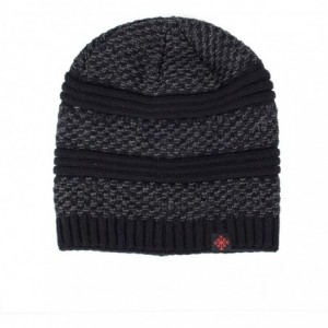Skullies & Beanies Beanie Hat for Men Women Winter Warm Knit Slouchy Thick Skull Cap Casual Down Headgear Earmuffs Hat - CZ18...