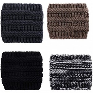 Skullies & Beanies Unisex Fashion Bun Ponytail Soft Stretch Winter Beanie Tail Hat Hats & Caps - Black - CW18ADA2EG7 $15.05